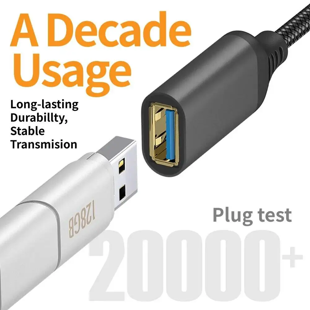 Hannord 나일론 땋은 USB 3.0 남성-여성 고속 데이터 케이블 1/2/3/5m PC 노트북 카메라 프린터 연장 케이블