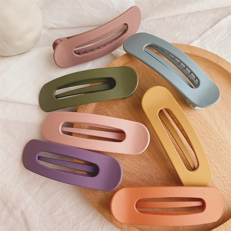 

Large Duck Beak Hairpin Girl's Heart Plastic Frosted Oval Baking Varnish Top Clip Headdress Good Quality