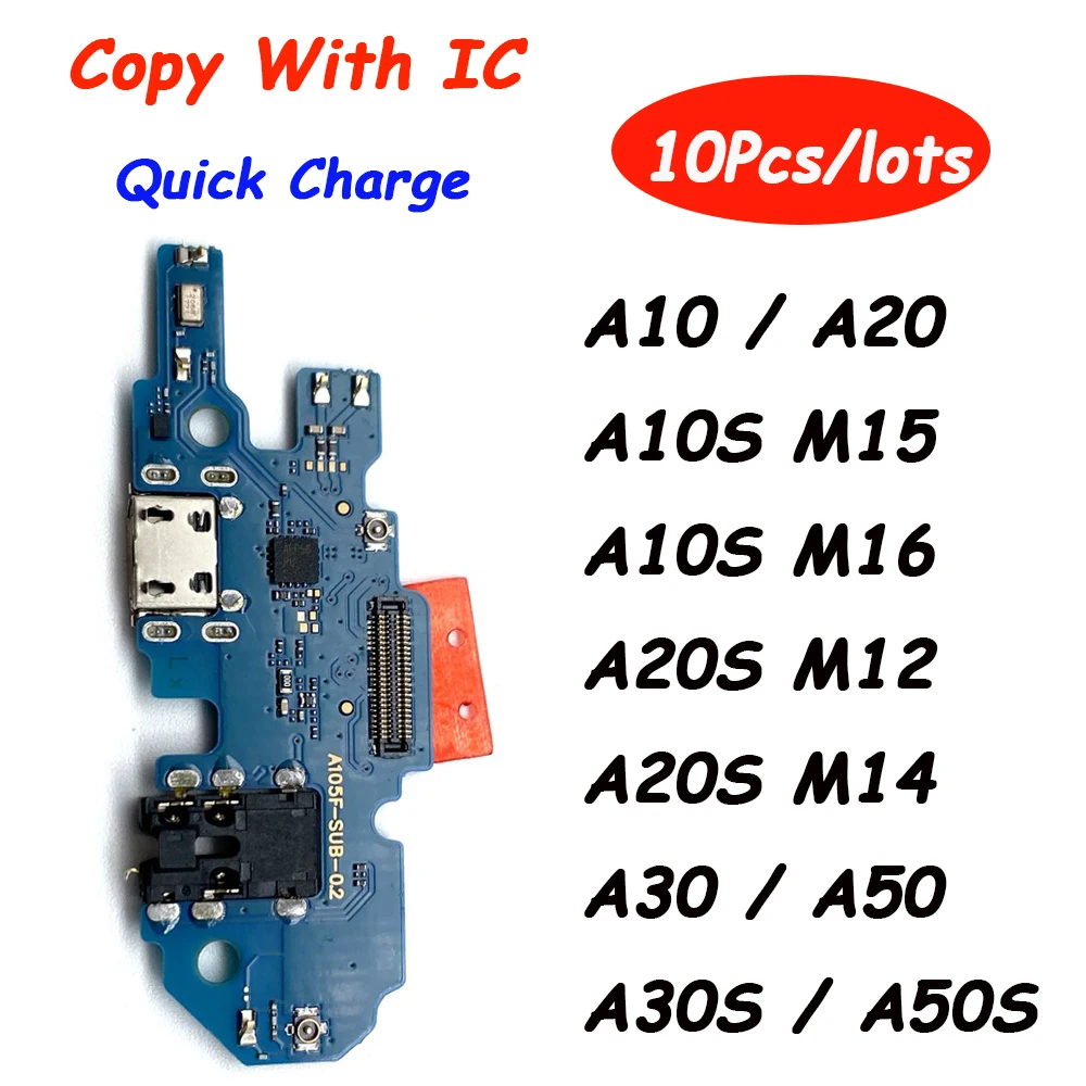 

10Pcs, Tested USB Charging Port Microphone Dock Connector Board Flex Cable For Samsung A10s A30 A20 A50S A20S M12 A30S A10S M15