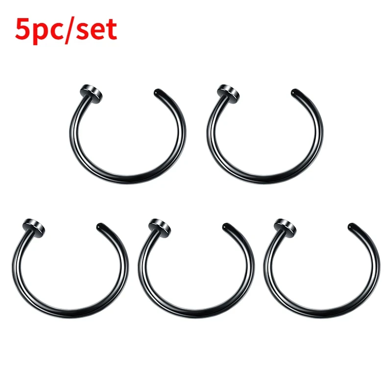 Body Jewelry 32-Piece C-Shaped Nose Hoop & Stud Set - 20G Stainless Steel  Ear Lip Piercing Jewelry Multi-Color Surgical Steel Nose Rings 20 G