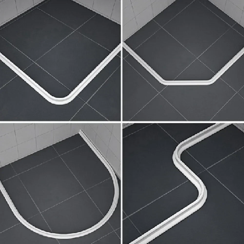1pcs 1M Bathroom Shower Water Stopper Water Shower Dam Barrier Seal Strip PVC Self-adhesive Barrier Contained