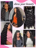 250 densité birman cheveux bouclés perruque 30 40 pouces vague lâche 13x6 HD dentelle avant perruques de cheveux humains 13x4 vague profonde frontale perruque pour les femmes 5