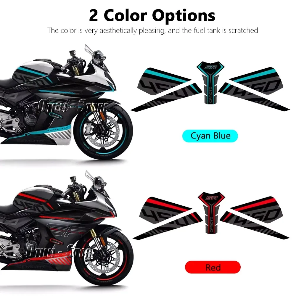 For CFMOTO 450SR 450sr 450 SR 2022 2023 Motorcycle Accessories New Cyan blue/Red Decal Gas Oil Fuel Tank Pad Protector Sticker for samsung galaxy s22 5g smartphone case bag premium solid state silicone anti shock mobile phone protector baby blue