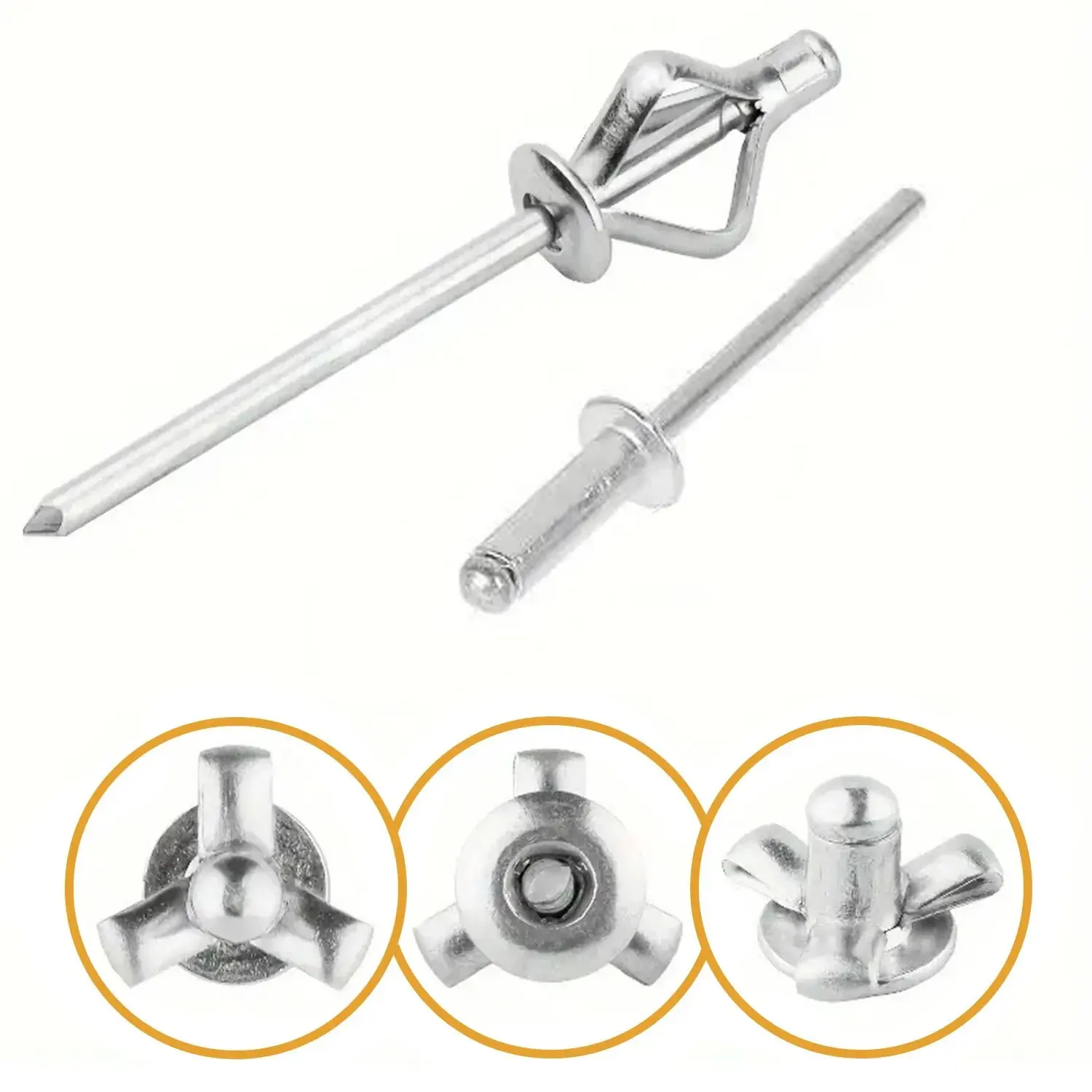 Rivets and fasteners 76Pcs Aluminum Countersunk Head Core-Pulling Rivets 4 Size Combination Sets Home Installation And Maintenance rivets and screws