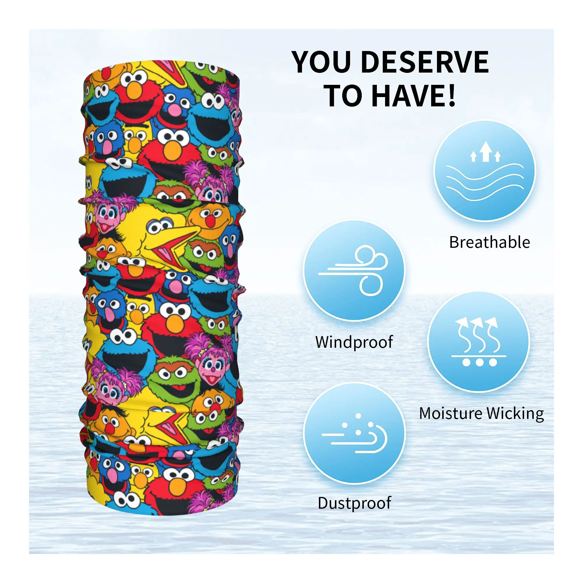 Cute-S-Cookied-S-Monstered Bandana Neck Gaiter Printed Balaclavas Mask Scarf Warm Cycling Outdoor Sports Men Women Windproof