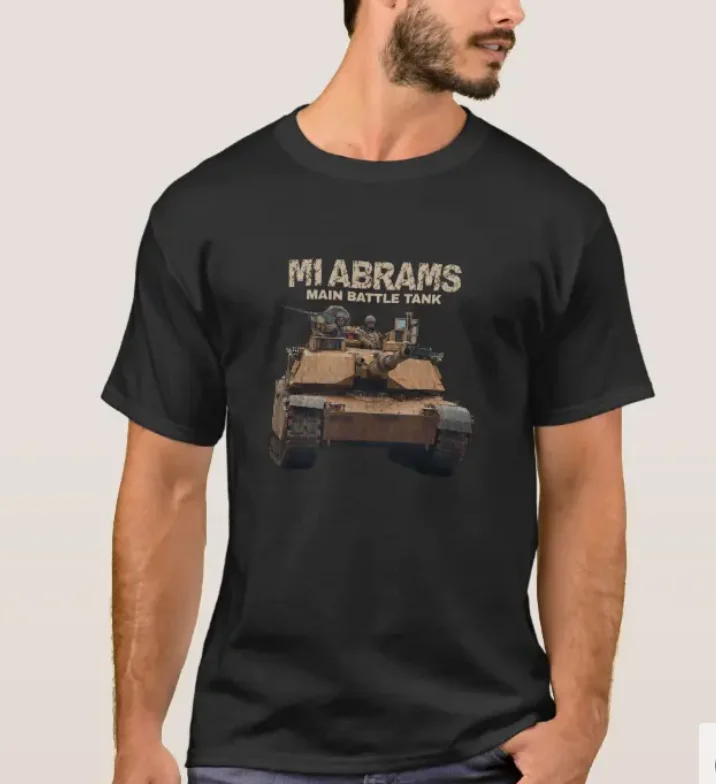 США M1 Abrams основной боевой танк футболка. Летняя Хлопковая мужская футболка с