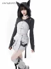 Original Street Hot Girl Sweet Removable Sleeve Hooded Jacket Sleeveless A-line Dress Subculture Two-Piece Sets Womens Outfits 4