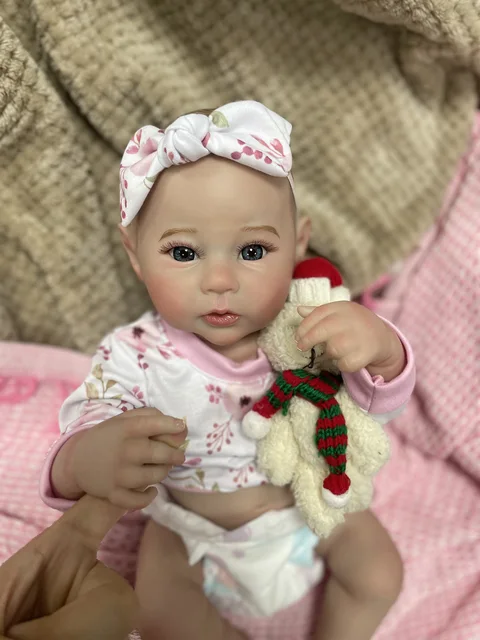 18 Inch Finished Reborn Baby Doll Raven Adorable Girl Full Body Silicone Vinyl Washable Newborn Christmas Gift Birthday Toy 2