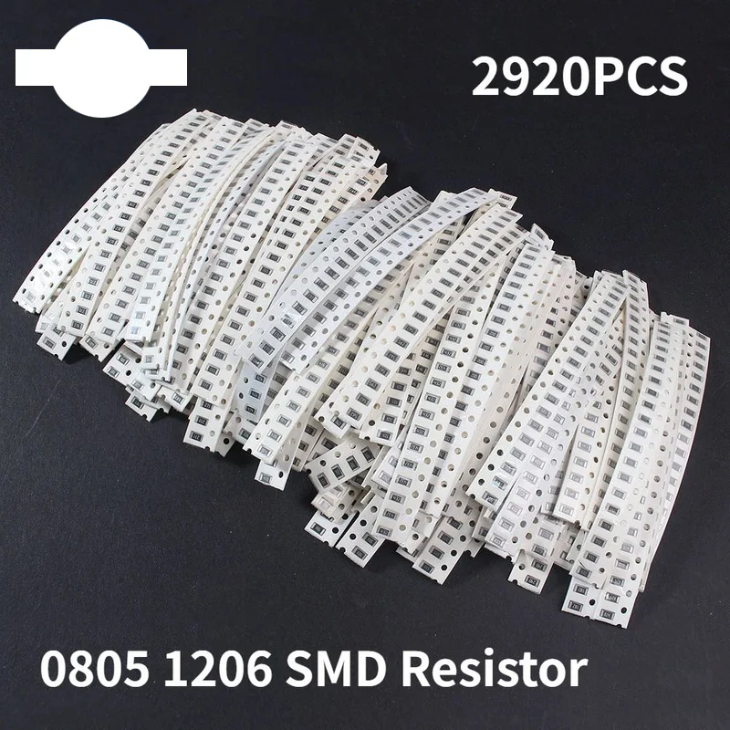

SMD резистор 0805 1206 стандартный набор в ассортименте 5% 1R ~ 1M Ом 146 значений * 20 шт. = 29 20 шт.