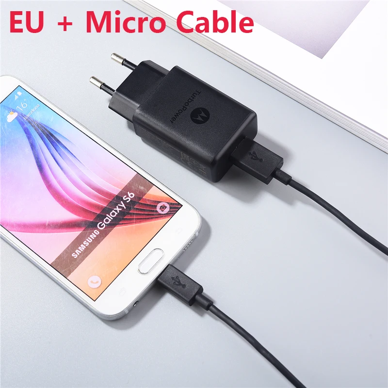 New 15W Motorola Fast Turbo Charger EU Power Adapter Micro USB/Type C Quick Charging Cable For Moto Edge S X30 Z3 G5 Plus/G9 P30 65w usb c charger Chargers