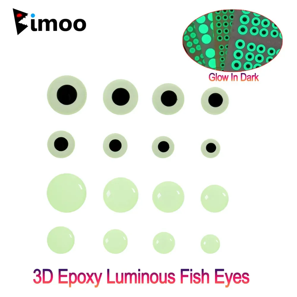 Bimoo 69pcs/183pcs Mix 3D Epoxy Luminous Fish Eyes 3D Night Glow Fish Eyes for Tying Streamer Saltwater Flies Jig Fishing Lures fishing lure fly tying thread fly tying beads