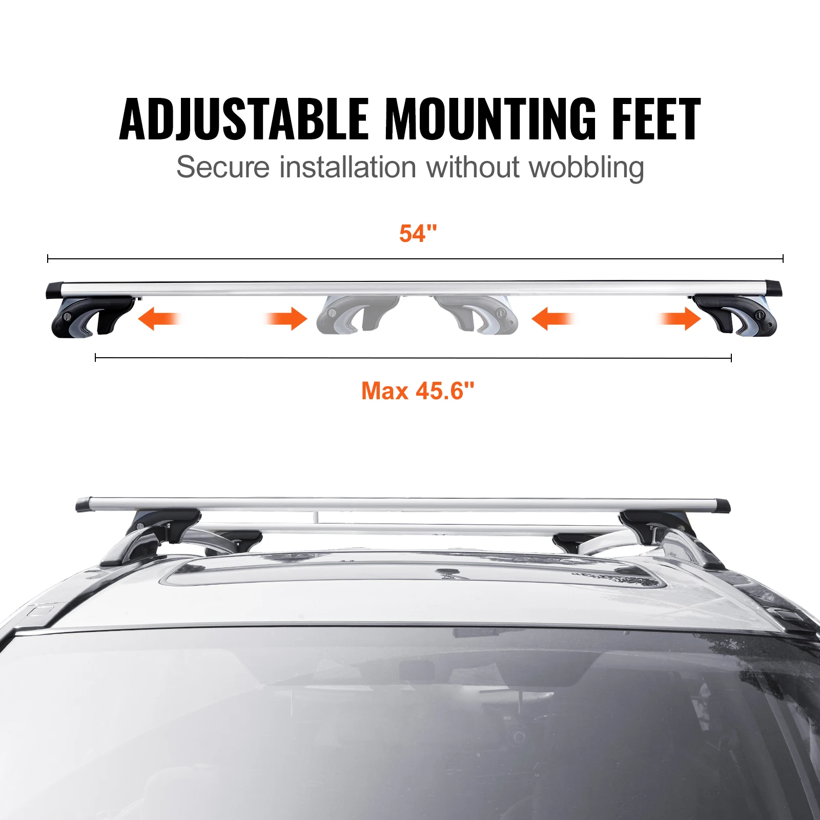 SucceBuy Adjustable Aluminum Roof Rack Crossbars 200LBS 3