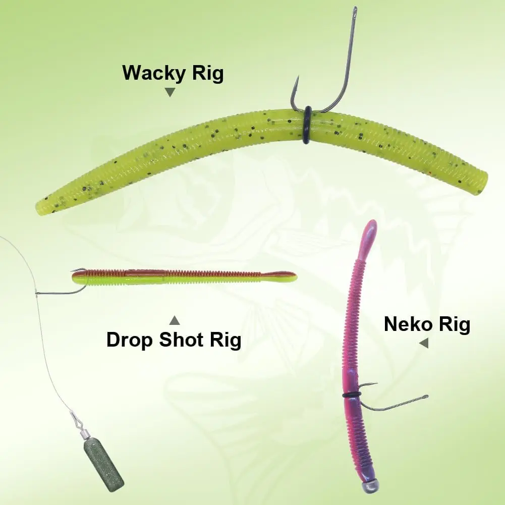 FishTrip Long Shank Drop Shot Hook 25-50pcs Forged Bass Fishing