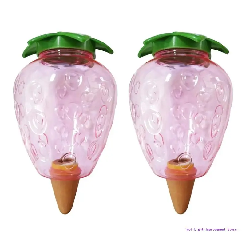 

C63E 2pcs Drip Irrigation System Strawberry Automatic Self Watering Spikes for Plant