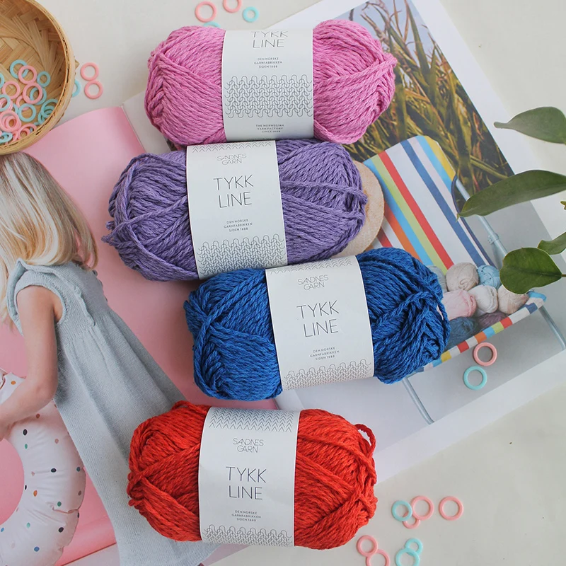 1*50g ball Sandnes Garn Tykk Line Yarn DIY Craft Handknitting Yarn Mid Thick Crochet Yarn 3