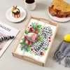 Wooden Colorful Pattern 5D Diamond Painting Tray Art Craft with Handle Diamond Painting Tray Handicraft for Countertop Decor 1