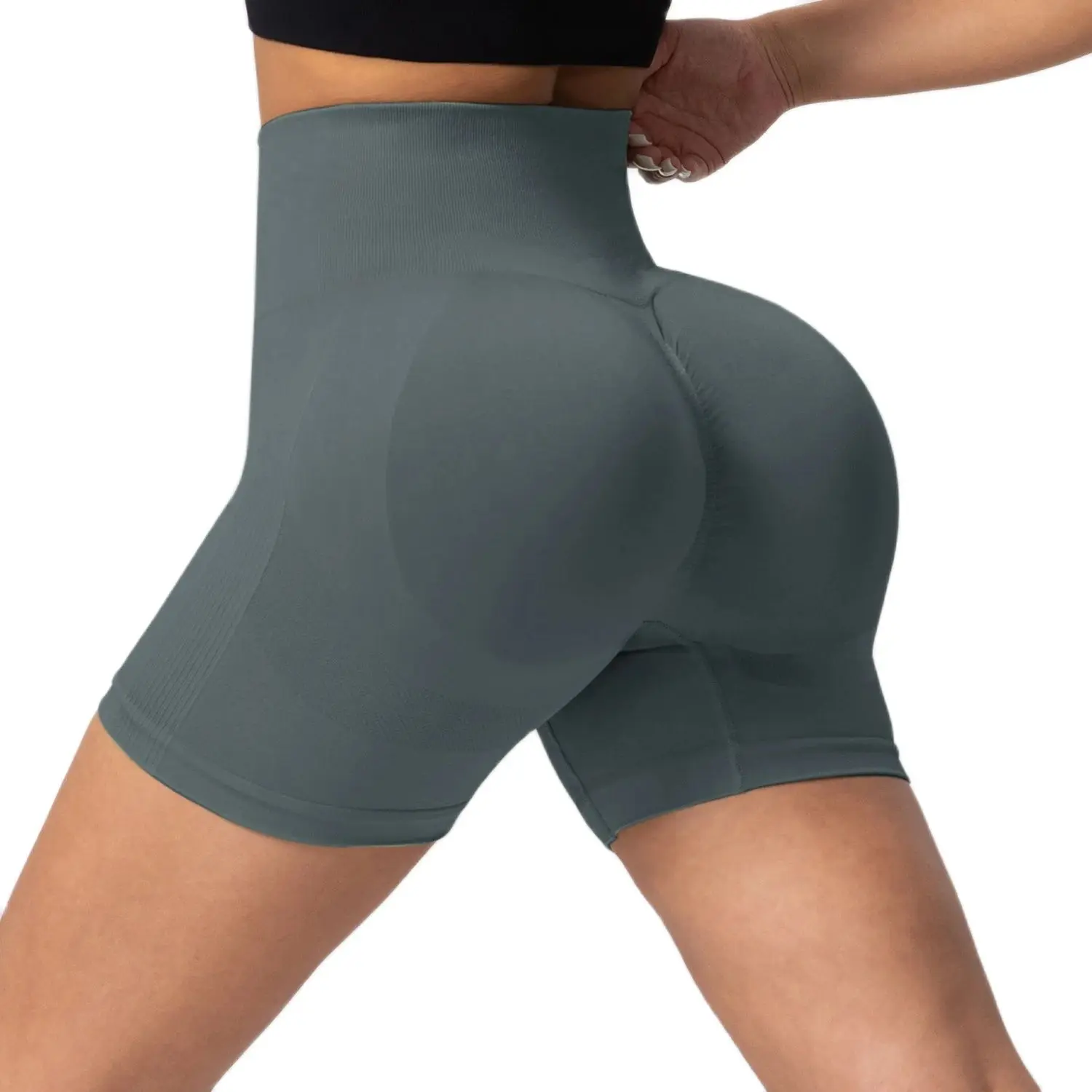 1/3PCS Women Seamless Yoga Shorts Solid Color High Waist Butt Lifting Cycling Shorts Elastic Push Up Fitness Tights Sportswear