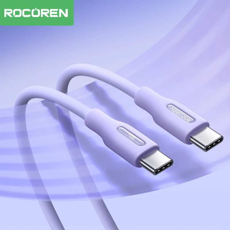 Rocoren PD 100W USB C to Type C Fast Charging Charger Cable Type-C Cord Quick Charging For iPhone 15 Samsung Laptop MacBook iPad Best Sellers In Phones Accessories