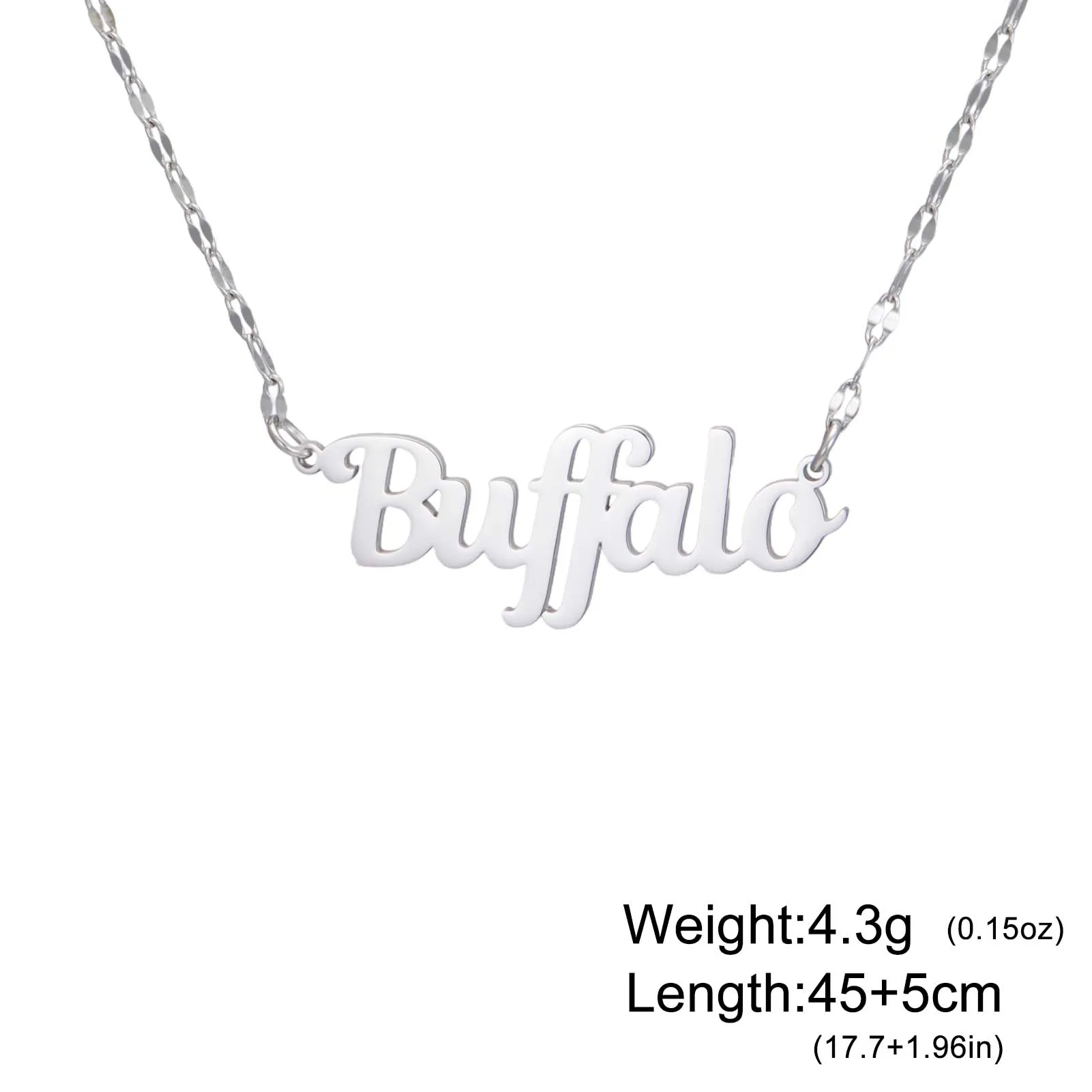 COOLTIME Personalisierte Namensanhänger-Halskette für Damen, Edelstahl, individuelle Halskette, Schmuck für Geburtstag und Jahrestag – Detail 15