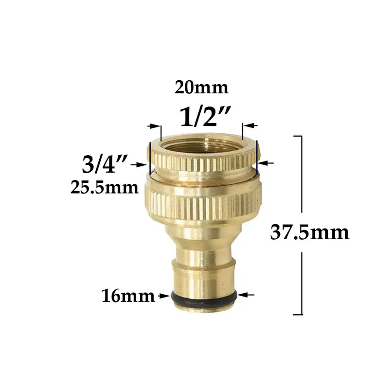 1/2'' 5/8" 3/4'' 1'' Brass Hose Quick Connector Water Stop Fitting Copper Thread Tap Coupling Garden Watering Gun Adapter - Image 8