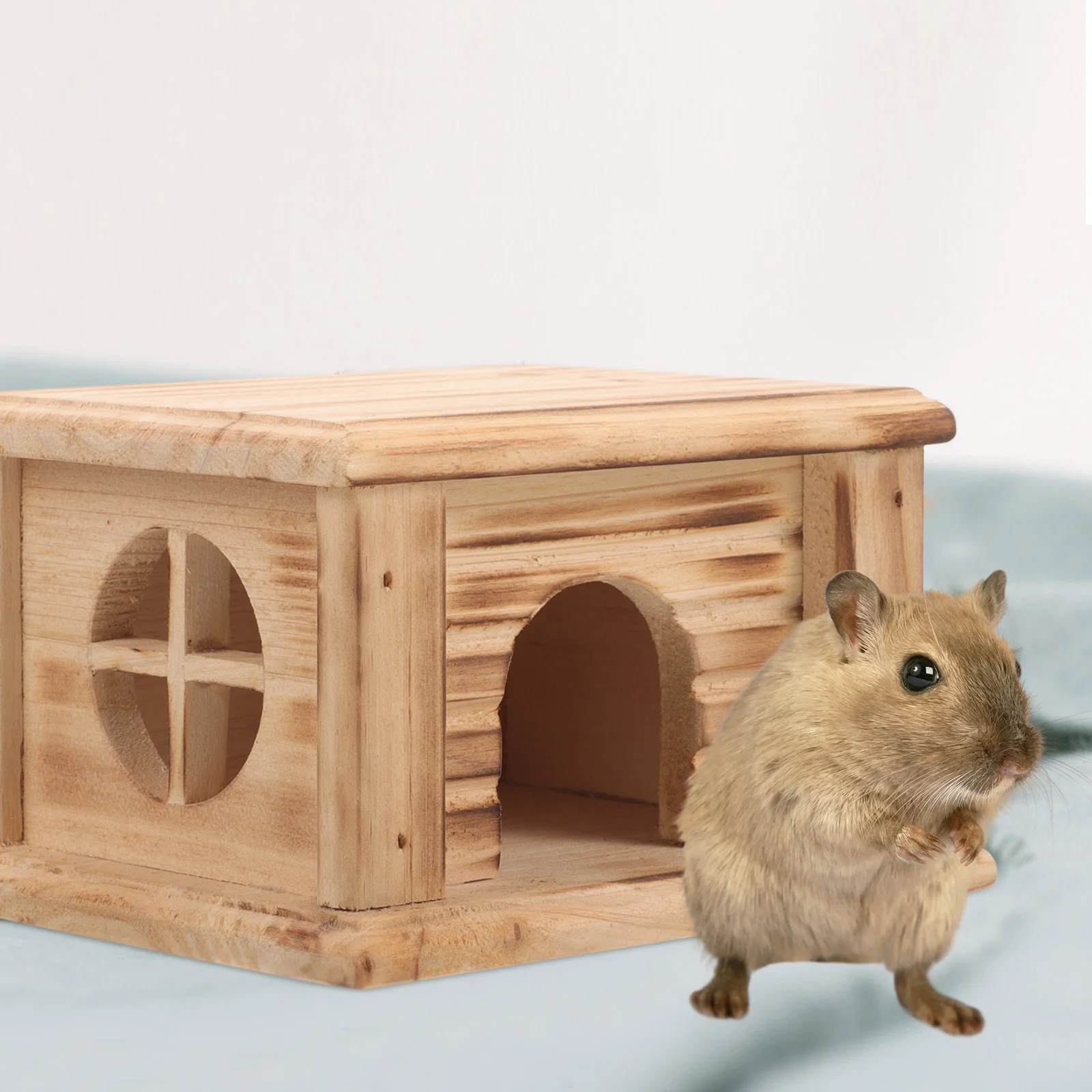 

Delicate Hamster Cabin Pet Sleeping House Wooden Guinea Pig Houses and Hideouts
