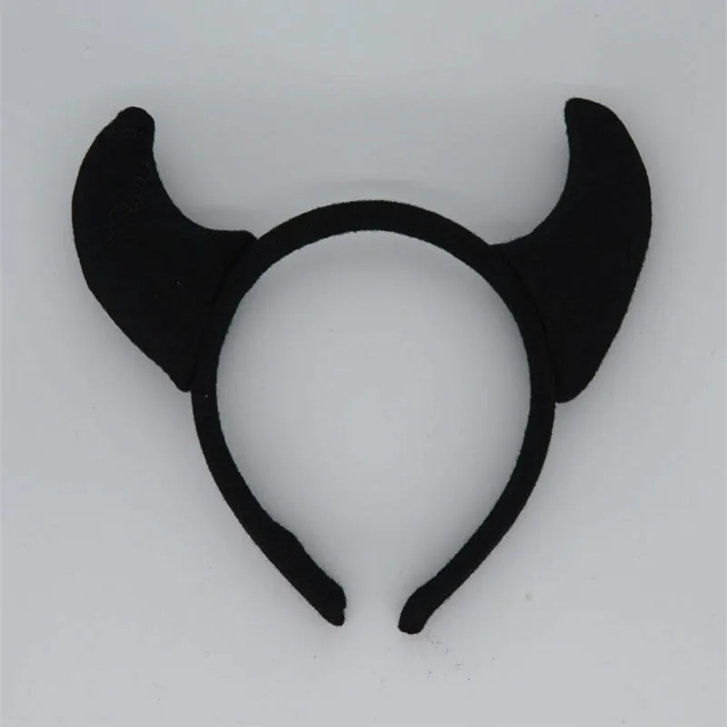 Costume Headband Adults Kids Plush Men Boy Animal Black Red Devil Horn Headband Demon Hairband Gift Birthday Party Cosplay Costume Halloween
