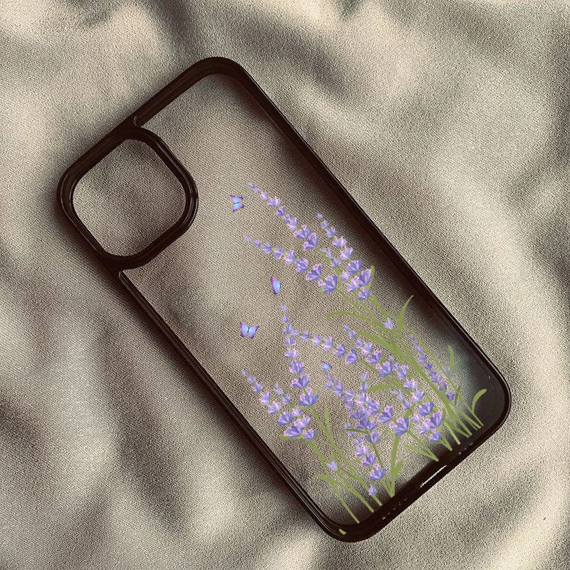 Butterfly Lavender Higan Flower Shockproof Clear Phone Case