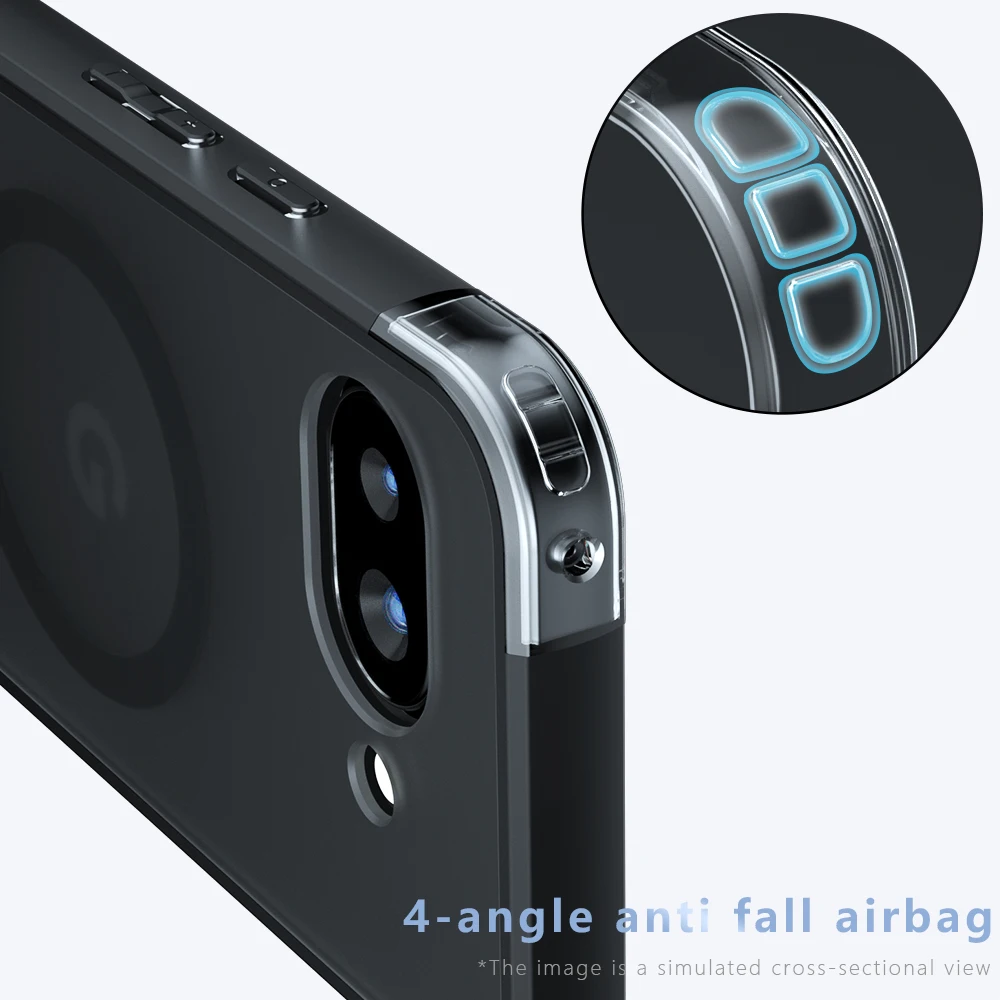 Shockproof Matte TPU Frame Translucent Phone Case with Magnetic Skin Feel