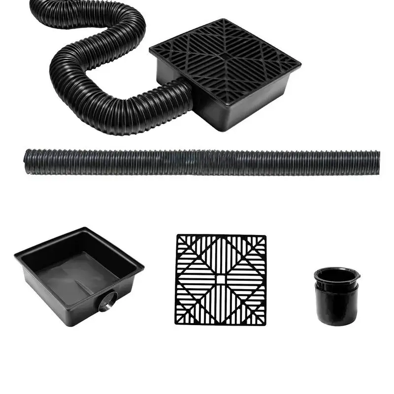 

Catch Basin Downspout No Dig Flexible Extension Storm Drain Catch Basin Drain System french Drain Pipe for Yard Ground and Lawn