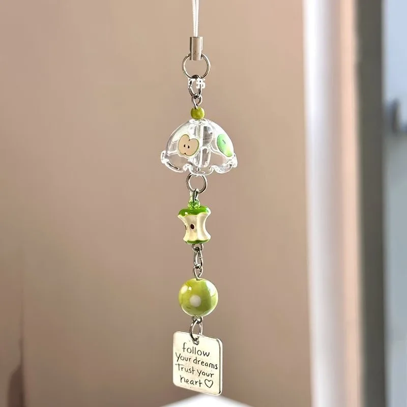 Fruit Keychain Charm aesthetic bag accessory with apple and watermelon detail