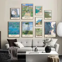 Vintage Poster Claude Monet Canvas Painting Nature Landscape Botanical Wall Art Picture Nordic Home Decor Living Room Bedroom