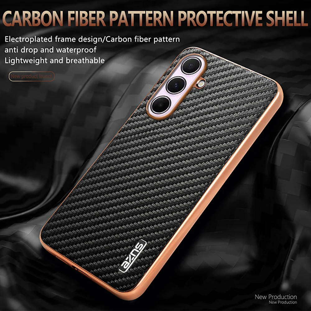 Enhanced Carbon Fiber Armor Hybrid Phone Case - Durable Back Cover with Sleek Design