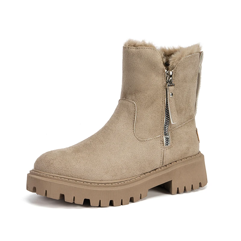 

2023 Winter Warm Snow Boots Women Fashion Designer Platform Boots Gladiator Non-slip Ankle Boots Short Plush Flats Suede Shoes