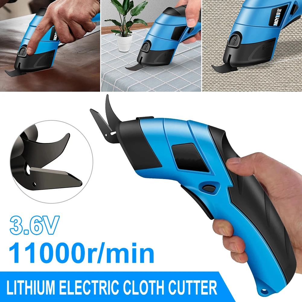Lithium Electric Scissors Cloth Cutting Machine Charging Leather Sewing Tailor Scissor Tungsten Steel Blade Portable Hand Tool
