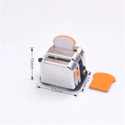 Miniature Dollhouse Bread Machine with Toast - 1/12 Scale Decorative Toaster Accessory