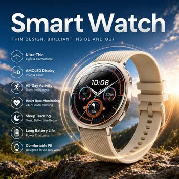 Nuovo Smartwatch 2026 con Rilevamento Salute, Schermo AMOLED da 1,32 Pollici, Impermeabile IP68, Oltre 100 Modalità Sportive, Chiamate Bluetooth
