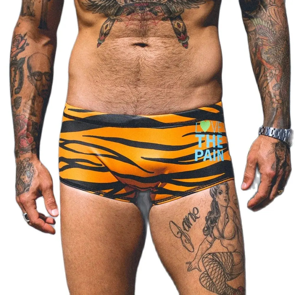 Liefde De Pijn Zwembroek Anti-Drop Zwembroek Shark Afdrukken Slipje Zwemmen Training Vierkante Been Broek Training Swin