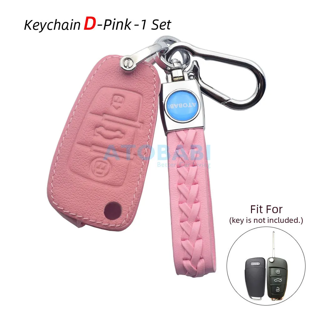Leder Auto Schlüssel Fall Keychain Für Audi A1 A2 A3 A4 A6 Q2 Q3
