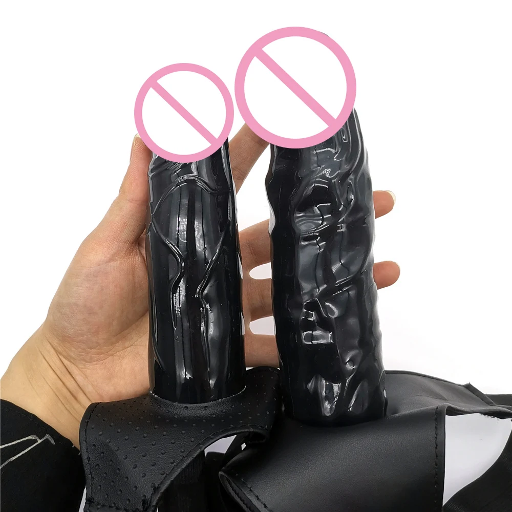 Black Wearable Hollow Penis/Dildo Strap-On with Harness Belt