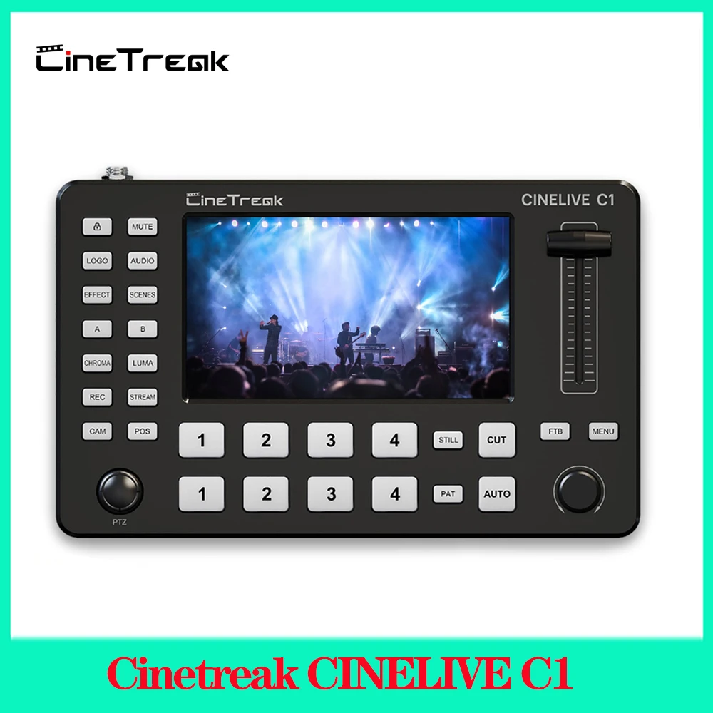 

Cinetreak CINELIVE C1 5 Inch 4 Channel Video Switcher Full HD Screen Live Switcher Push Streaming/Recording Live Streaming