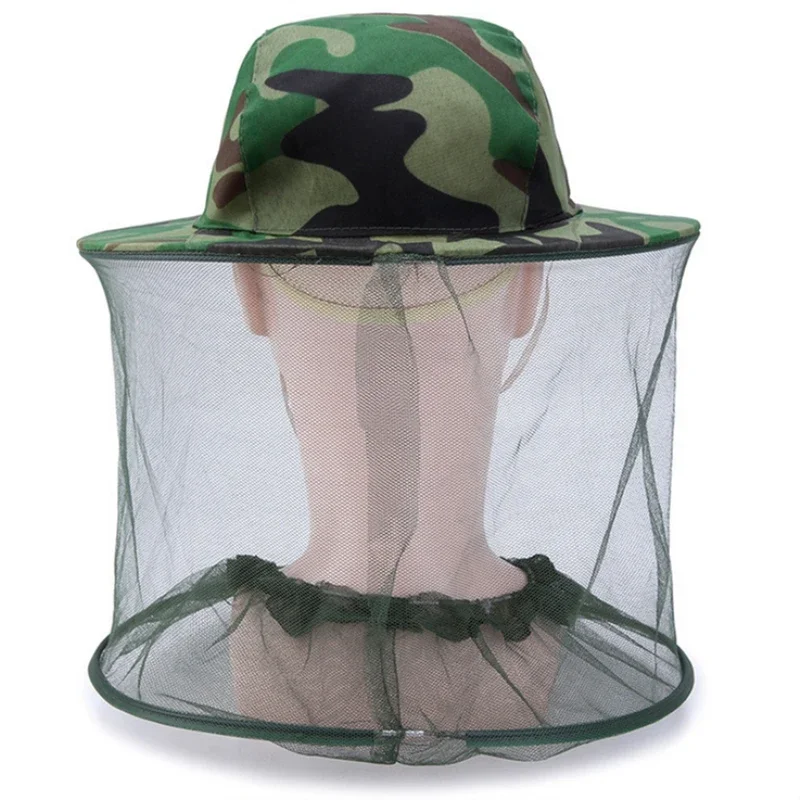 Description Picture 5 of itemMen Women Long Camouflage Fishing Hat Anti-bee Insect Anti-mosquito Net Anti-insect Mesh Hat Cap Outdoor Hat with Sun Cover