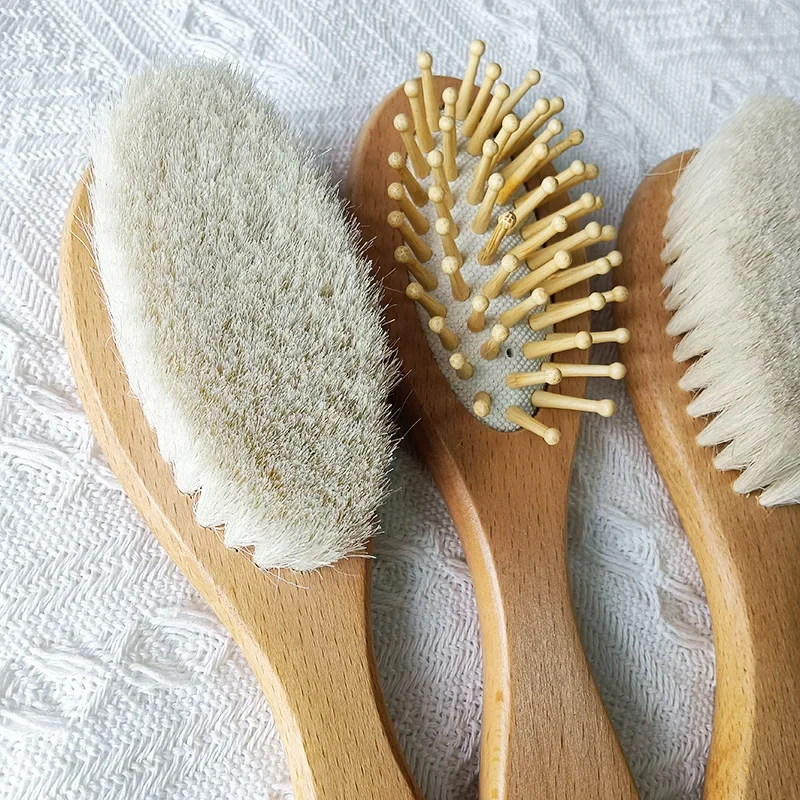 맞춤형  빗 여아 목욕 빗, 베이비 케어 헤어 브러시, 순수 천연 울 우드 빗,  마사지기, DIY 선물