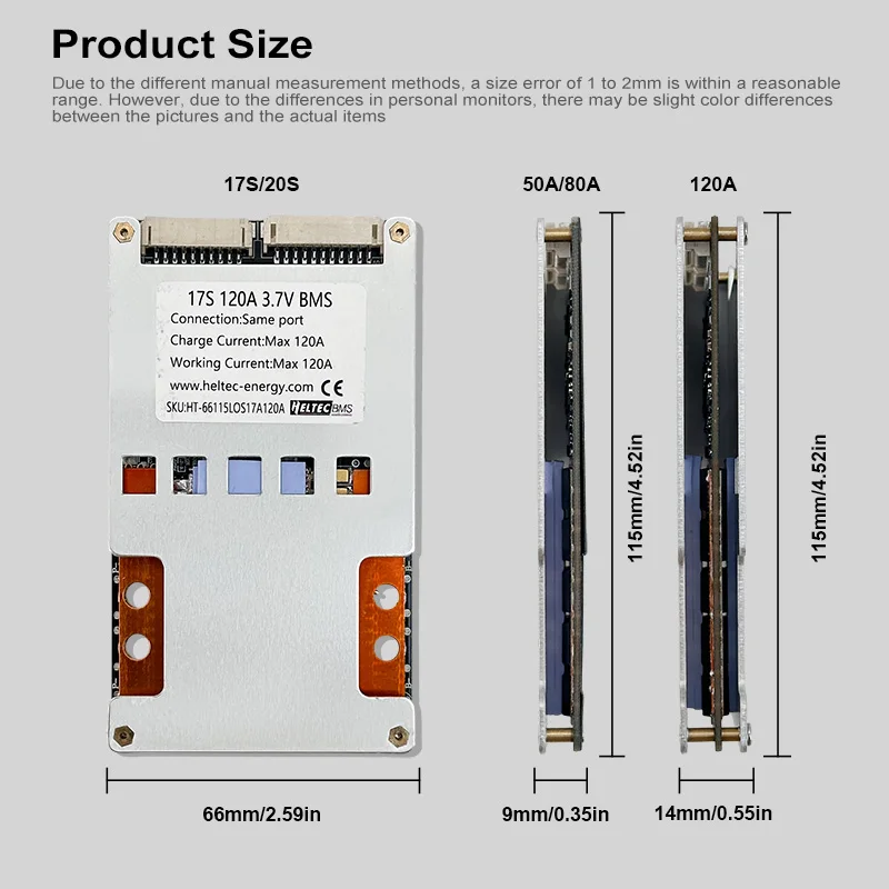 lipo 17s 60v bms/20s 72v bms lifepo4 30a 50a 80a 100a 120a 18650/21700 lithium b