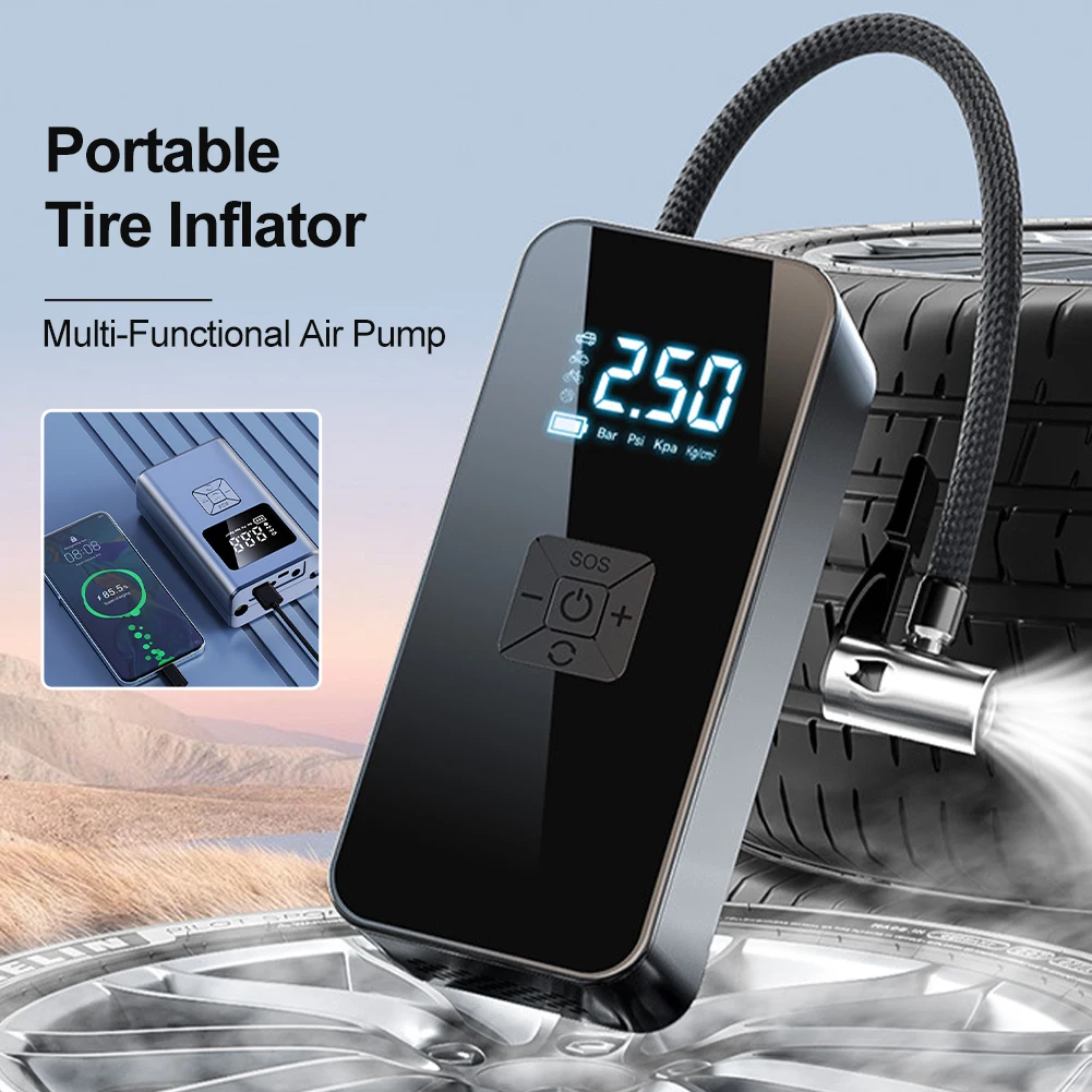 

Cordless Car Tire Inflator Air Compressor Pump 12V Portable Cordless Inflator With LED USB Output For Bicycles Motorcycle Balls