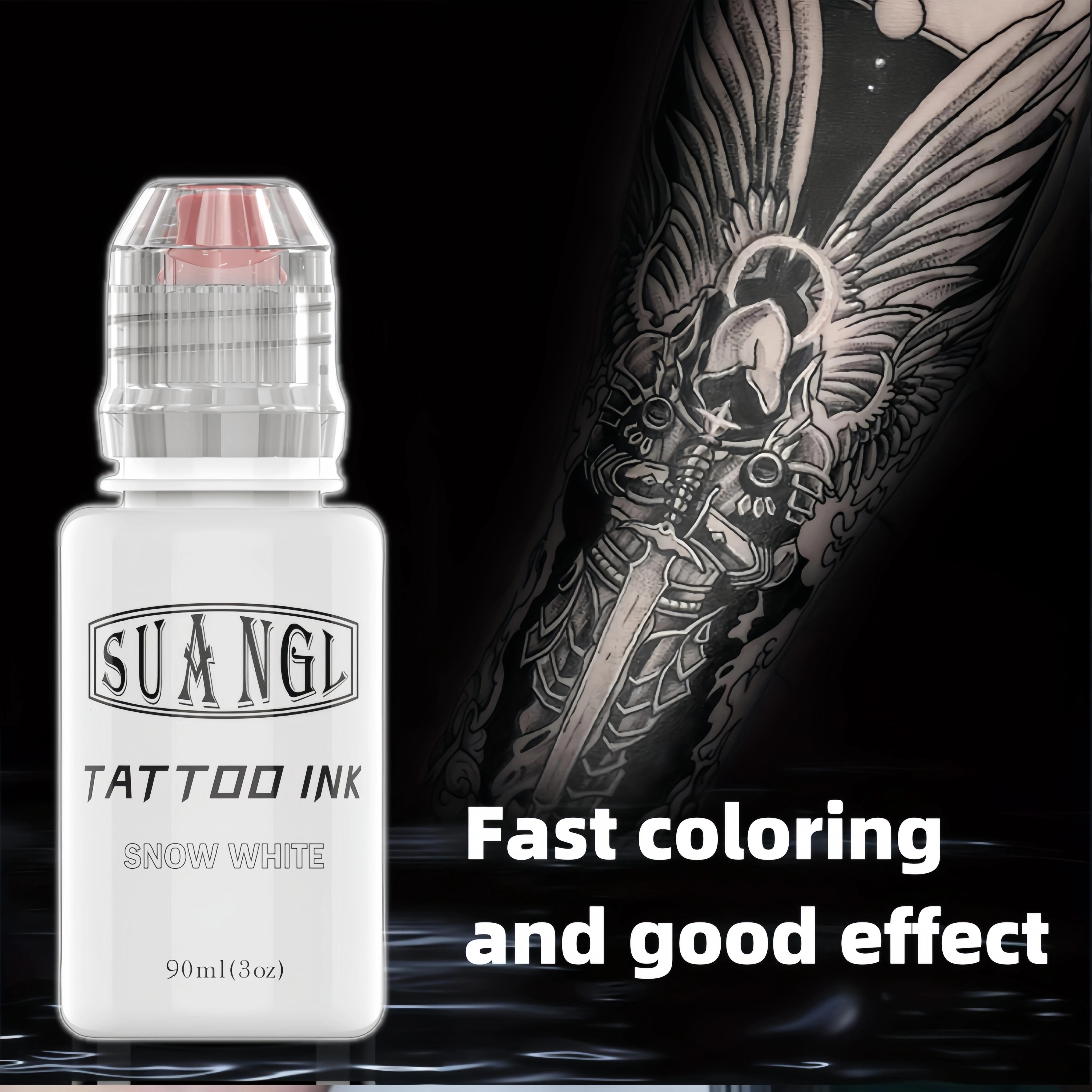 White tattoo ink-Professional tattoo ink with high pigment content-Bold toned white suitable for artists