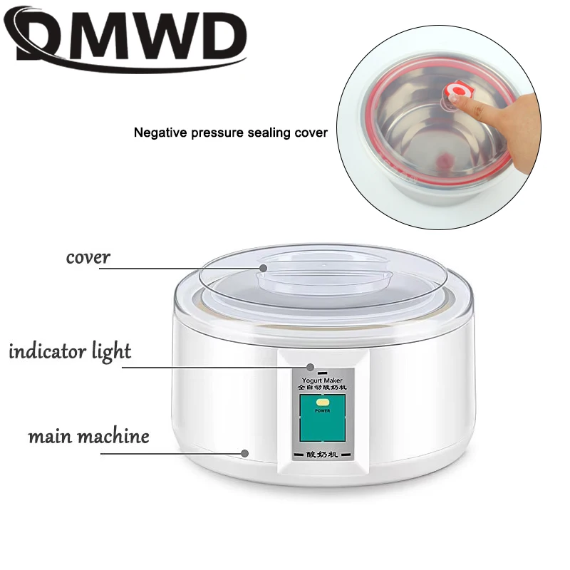 Yogurt Maker 1.5L Stainless Steel Liner 7 Yoghurt Cups