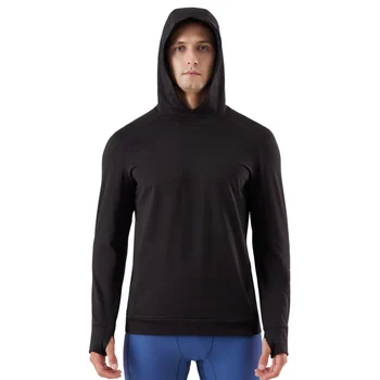 Autumn Winter Running Hooded Jacket Warm Windproof Long Sleeve Coat Outdoor Skiing Plush Fitness Training Clothes Fashion 4