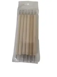 DIY Wooden Sculpting and Embossing Tools Set - 5/6 Pcs for Pottery and Ceramics Art (6pcs)