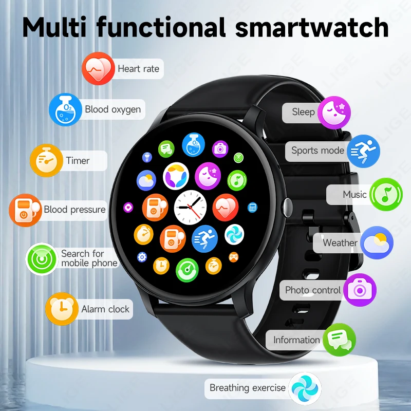 LIGE Bluetooth Call Women Smart Watch Men Sports Fitness Watches Heart Rate Health Monitor Smartwatch Ladies For Android iOS 5