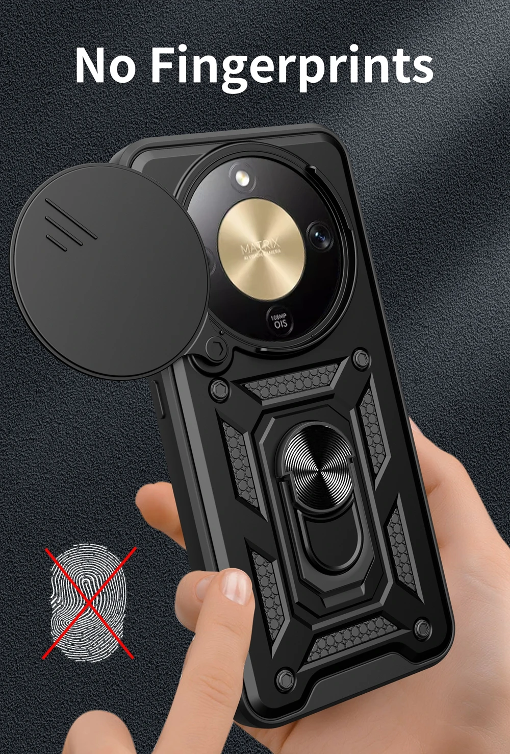 Durable Magnetic Phone Case with Ring Holder and Military Grade Protection